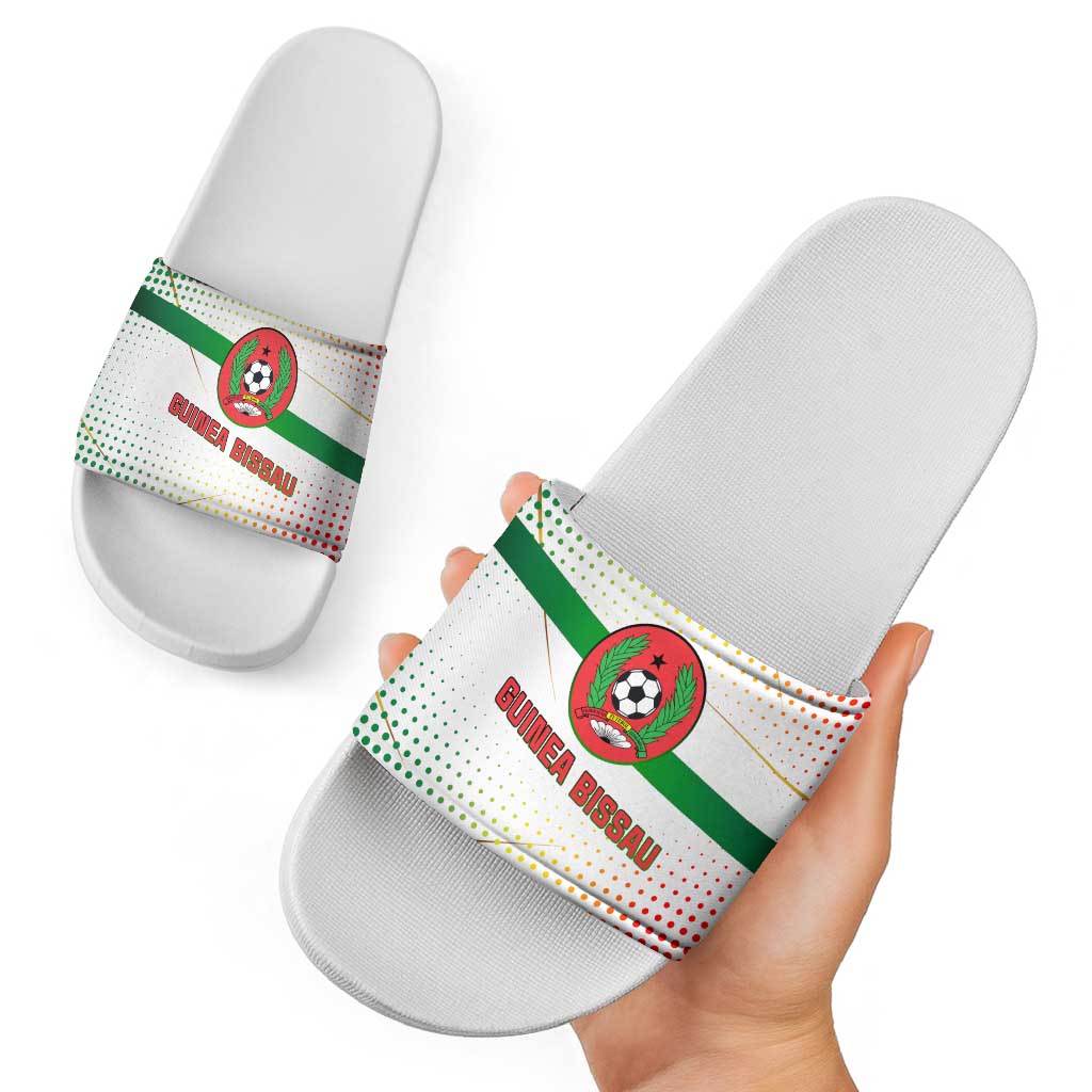 Guinea Bissau Slide Sandals with White Green Red Gradient Design TS04