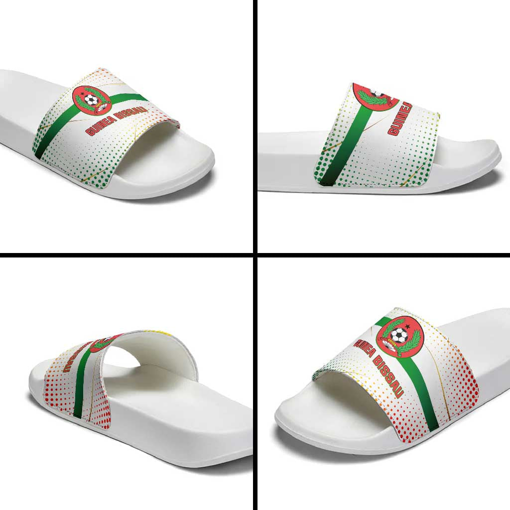 Guinea Bissau Slide Sandals with White Green Red Gradient Design TS04
