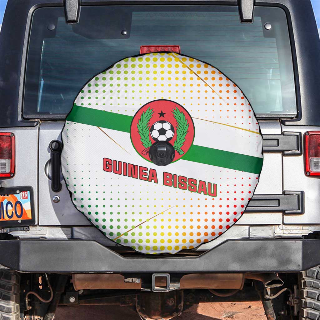 Guinea Bissau Spare Tire Cover with White Green Red Gradient Design TS04