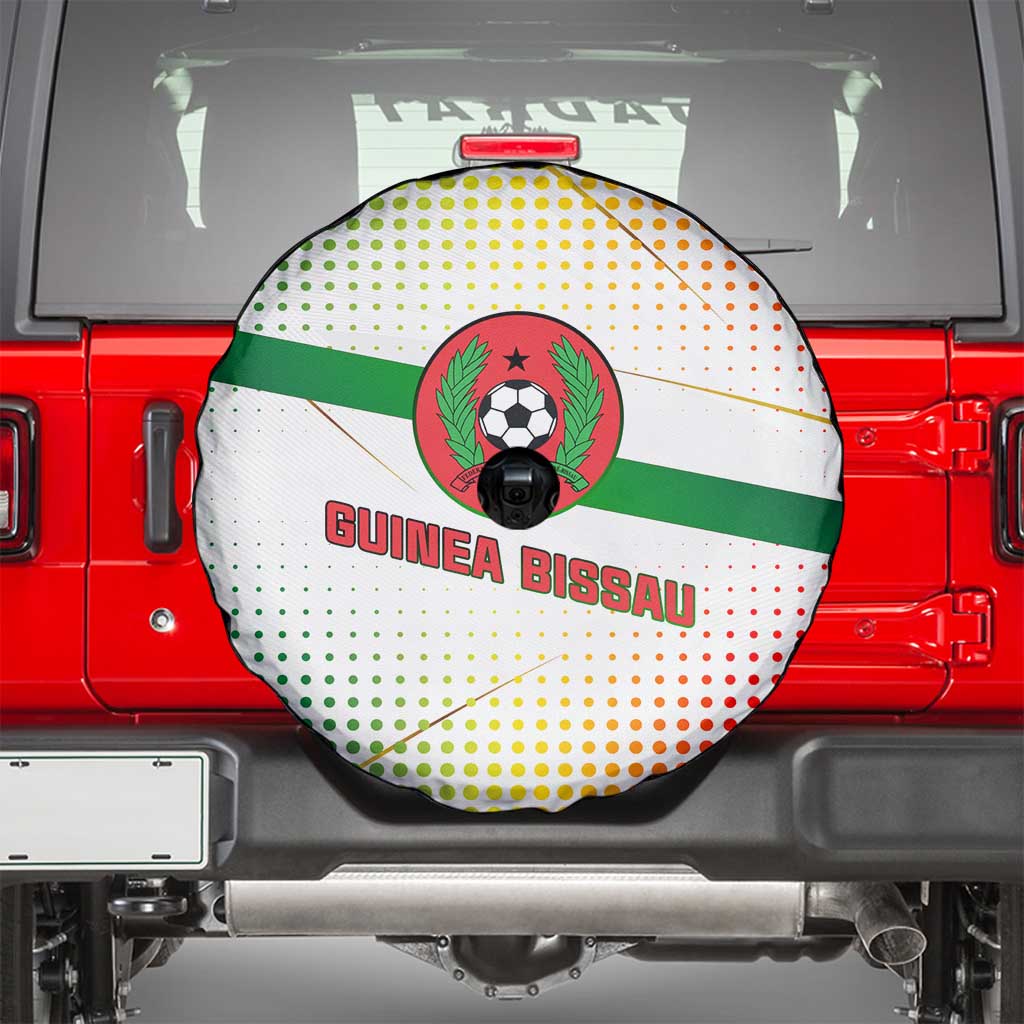 Guinea Bissau Spare Tire Cover with White Green Red Gradient Design TS04