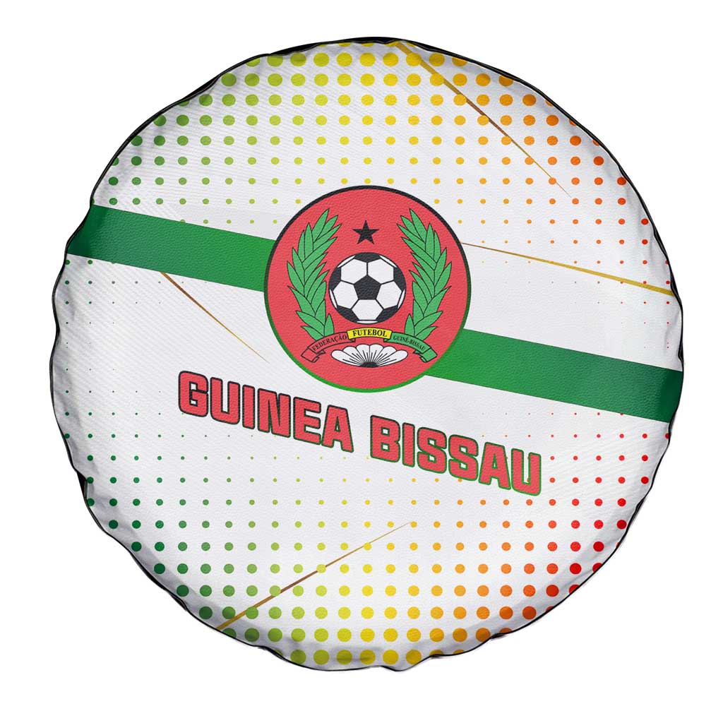 Guinea Bissau Spare Tire Cover with White Green Red Gradient Design TS04