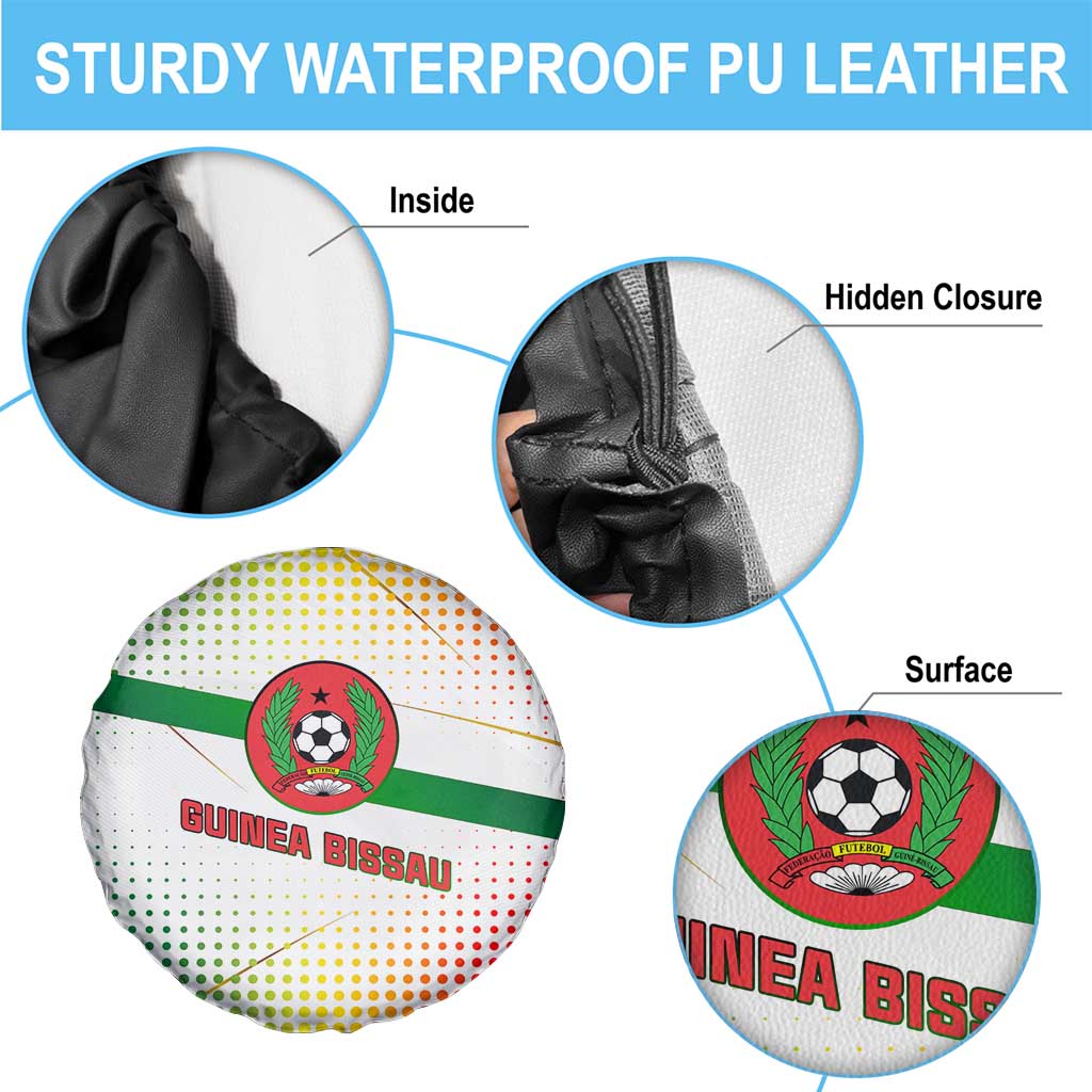 Guinea Bissau Spare Tire Cover with White Green Red Gradient Design TS04