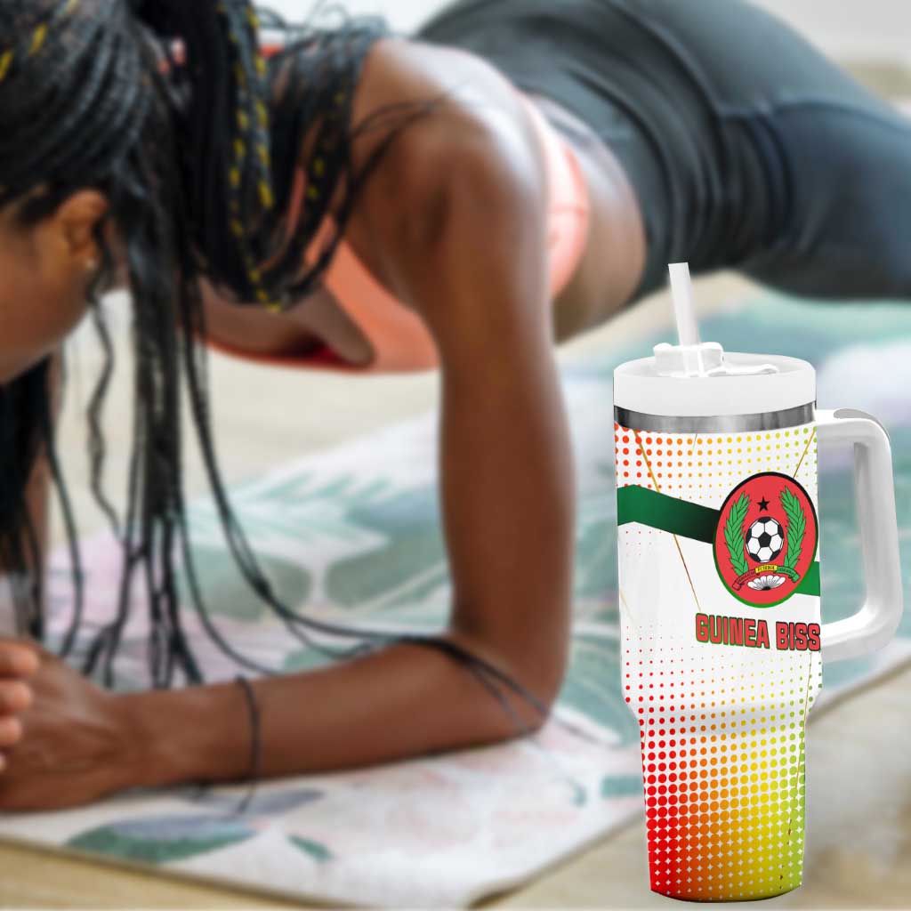 Guinea Bissau Tumbler With Handle White Green Red Gradient TS04