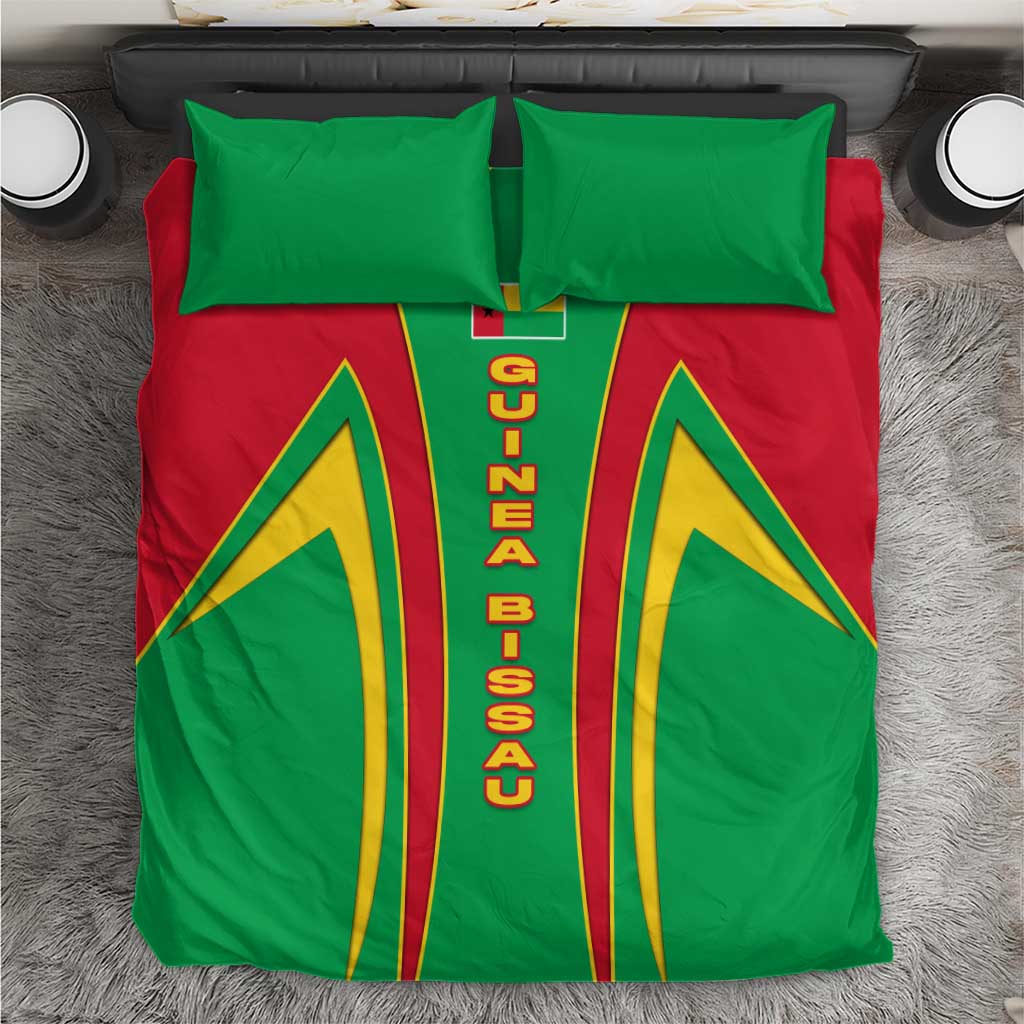 Guinea Bissau Bedding Set Red Green Yellow Stripe Design and Black Star TS04