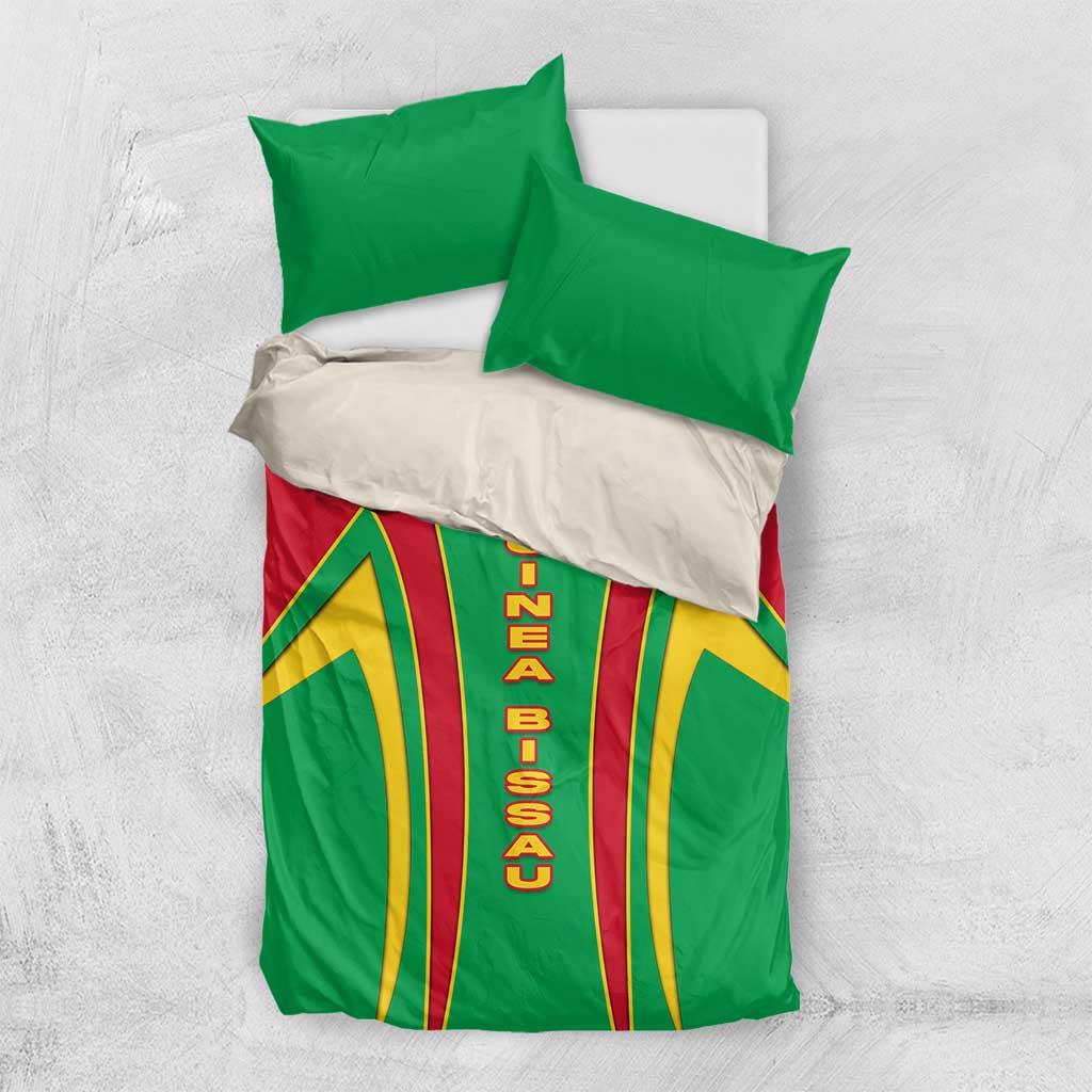 Guinea Bissau Bedding Set Red Green Yellow Stripe Design and Black Star TS04