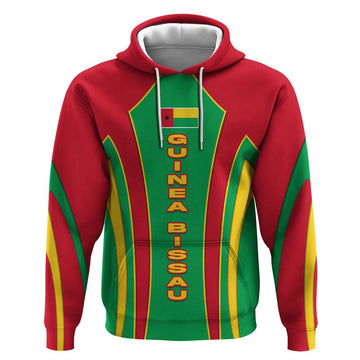 Guinea Bissau Hoodie with Red Green Yellow Stripe Design and Black Star TS04