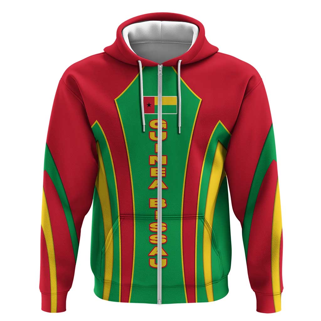 Guinea Bissau Hoodie with Red Green Yellow Stripe Design and Black Star TS04