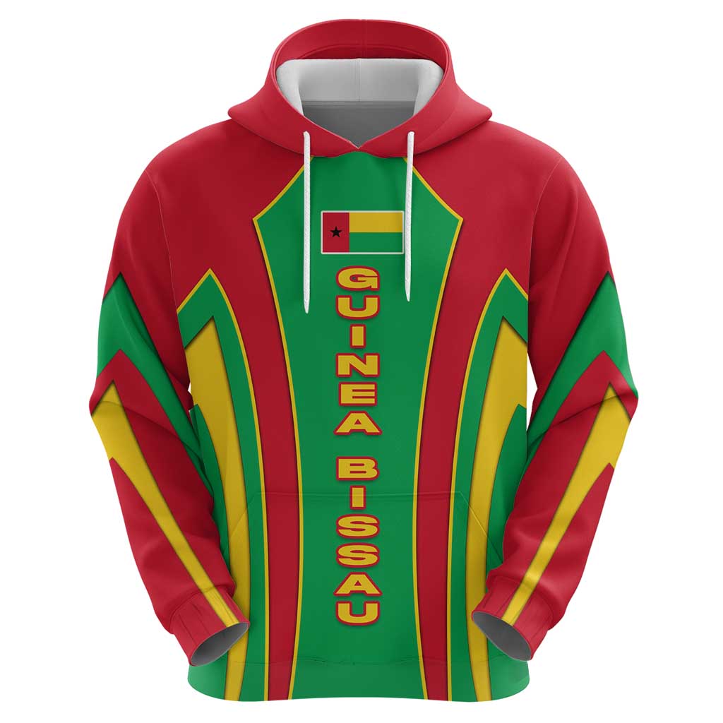 Guinea Bissau Hoodie with Red Green Yellow Stripe Design and Black Star TS04