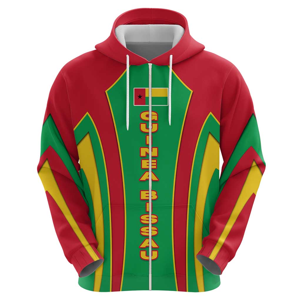 Guinea Bissau Hoodie with Red Green Yellow Stripe Design and Black Star TS04