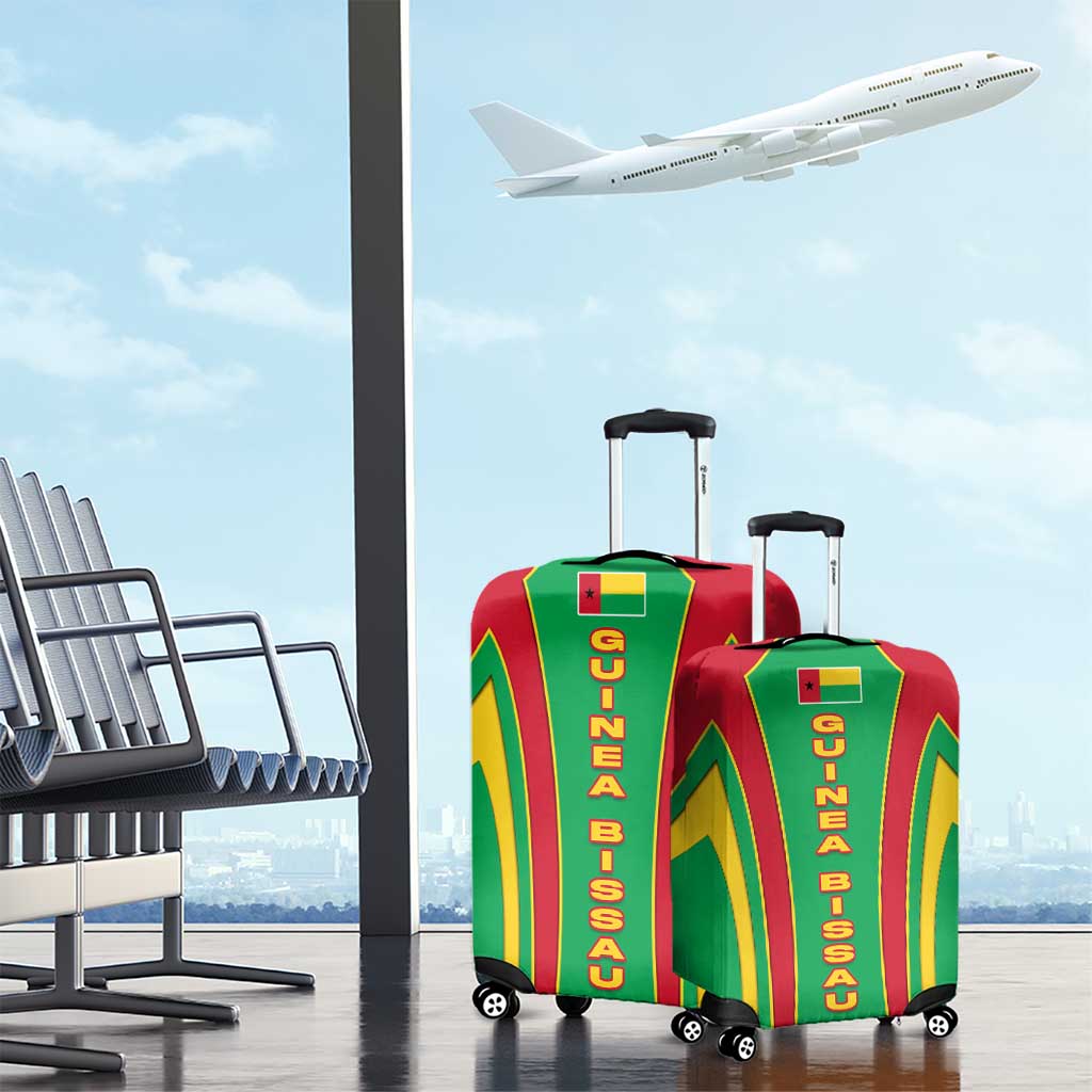 Guinea Bissau Luggage Cover with Red Green Yellow Stripe Design and Black Star TS04