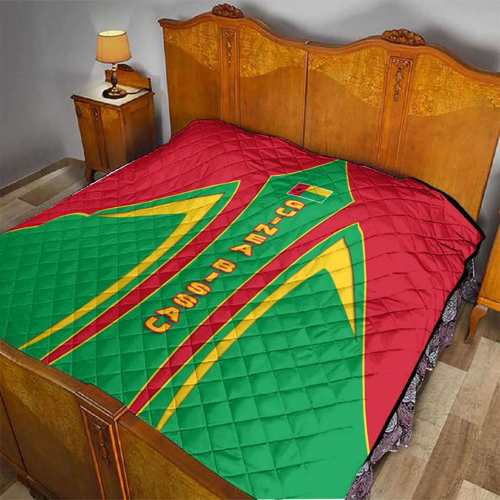 Guinea Bissau Quilt Red Green Yellow Stripe Design and Black Star TS04