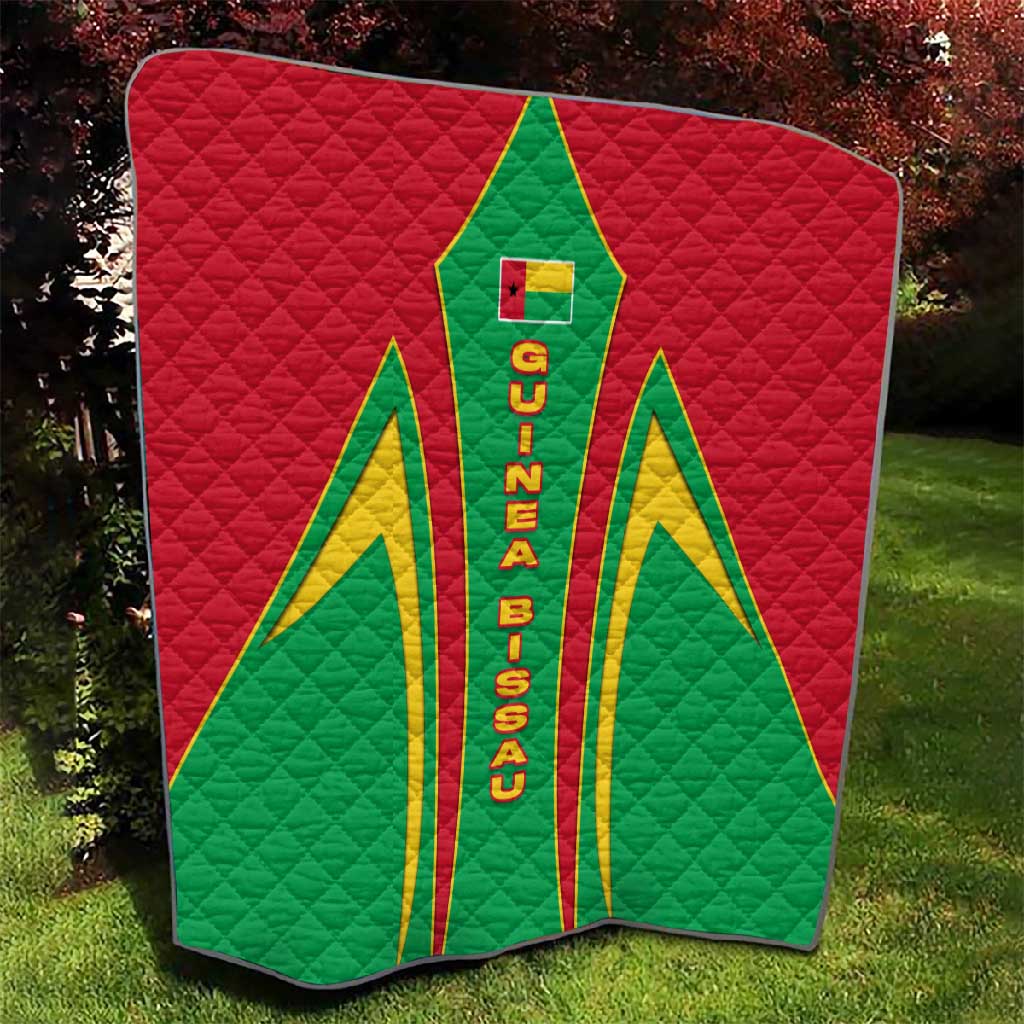 Guinea Bissau Quilt Red Green Yellow Stripe Design and Black Star TS04