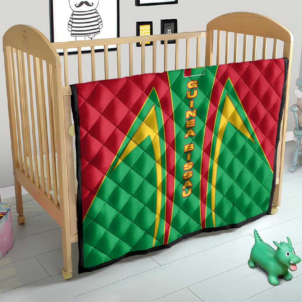 Guinea Bissau Quilt Red Green Yellow Stripe Design and Black Star TS04