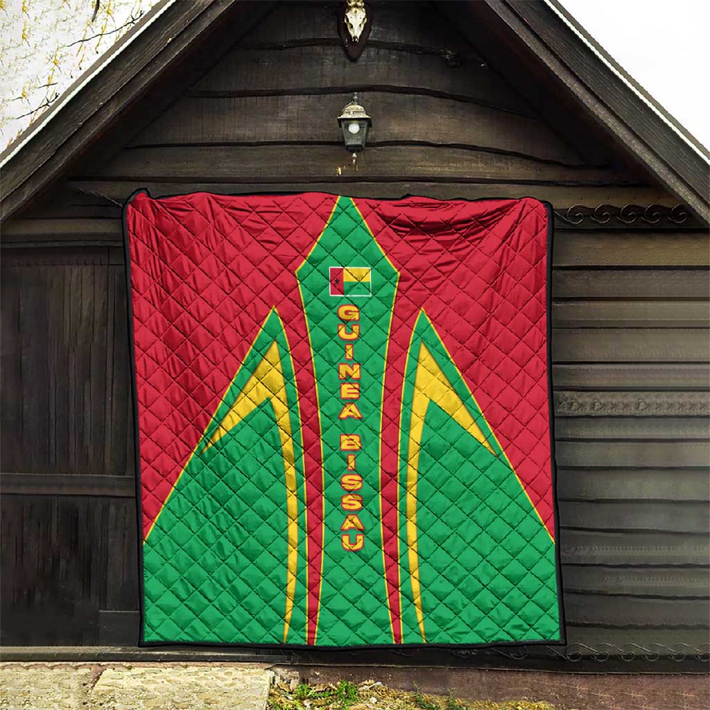 Guinea Bissau Quilt Red Green Yellow Stripe Design and Black Star TS04