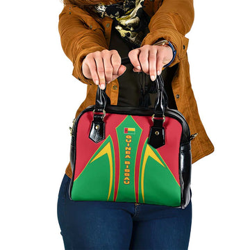 Guinea Bissau Shoulder Handbag with Red Green Yellow Stripe Design and Black Star TS04