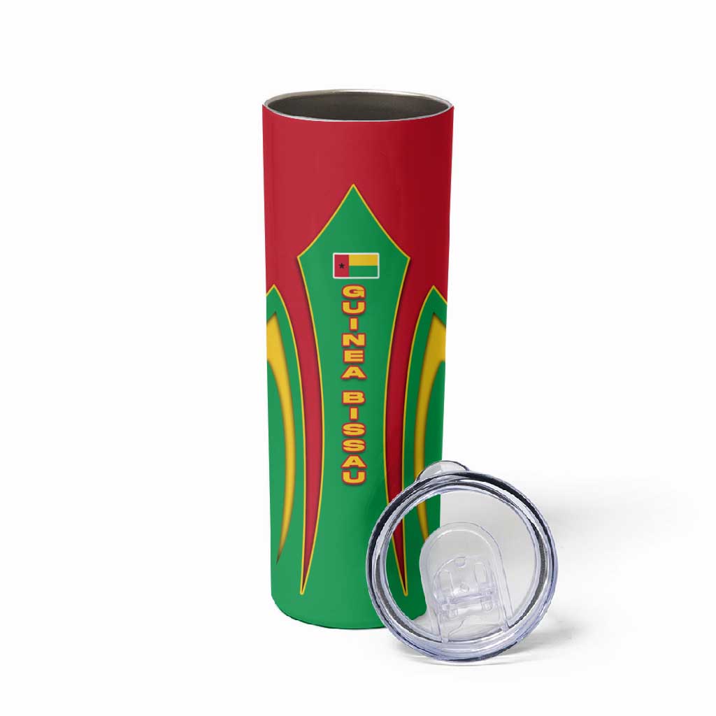 Guinea Bissau Skinny Tumbler Red Green Yellow Stripe Design and Black Star TS04