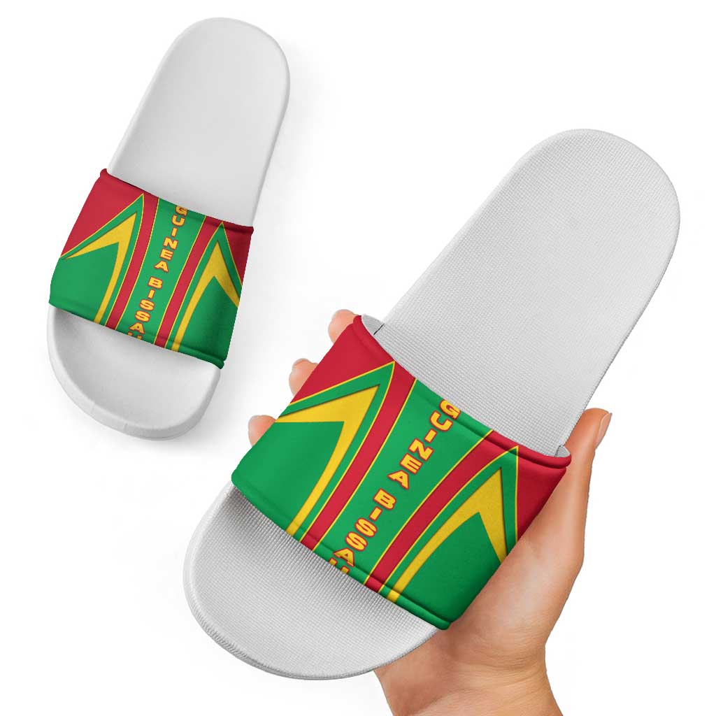 Guinea Bissau Slide Sandals with Red Green Yellow Stripe Design and Black Star TS04