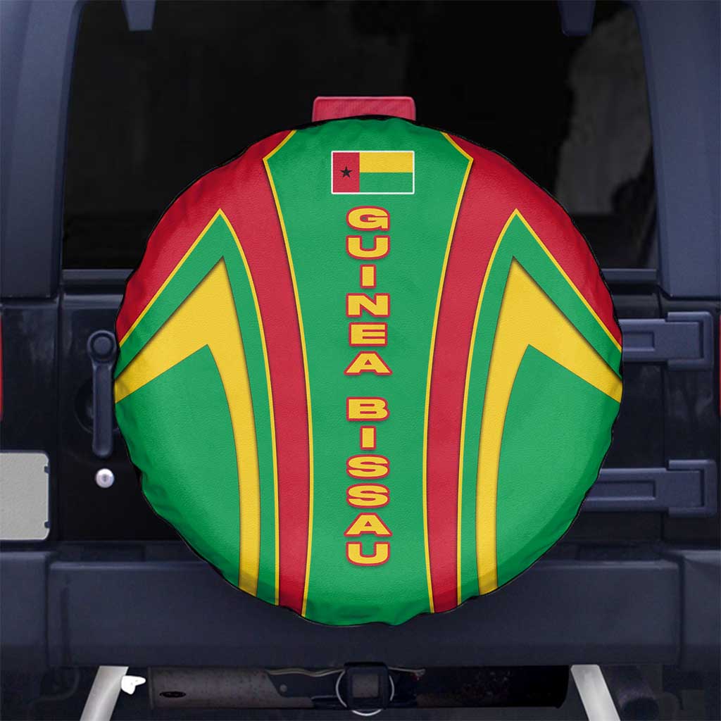 Guinea Bissau Spare Tire Cover with Red Green Yellow Stripe Design and Black Star TS04