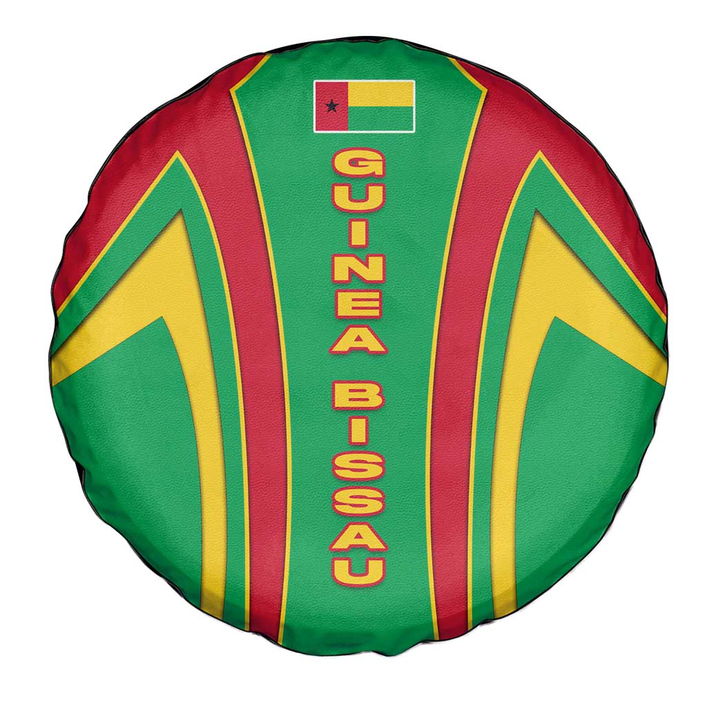 Guinea Bissau Spare Tire Cover with Red Green Yellow Stripe Design and Black Star TS04
