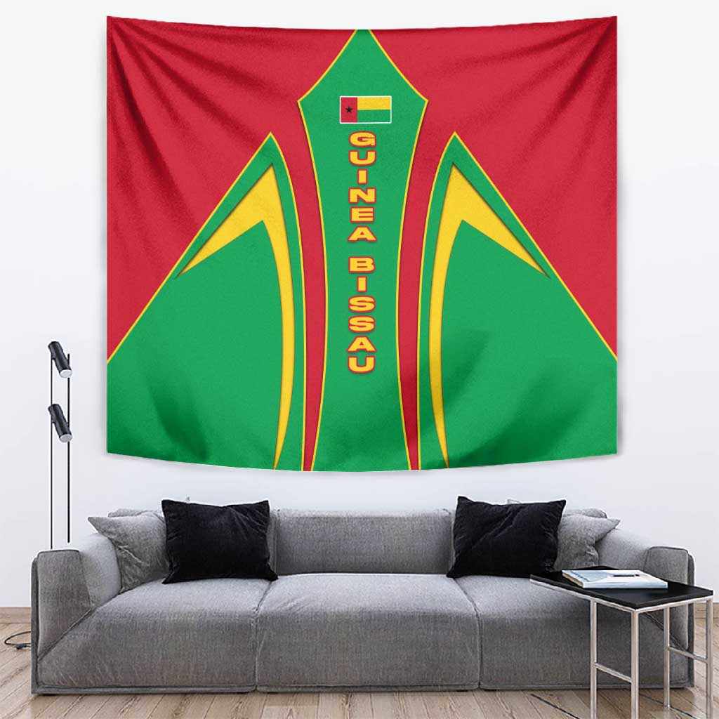 Guinea Bissau Tapestry Red Green Yellow Stripe Design and Black Star TS04
