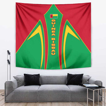 Guinea Bissau Tapestry Red Green Yellow Stripe Design and Black Star TS04