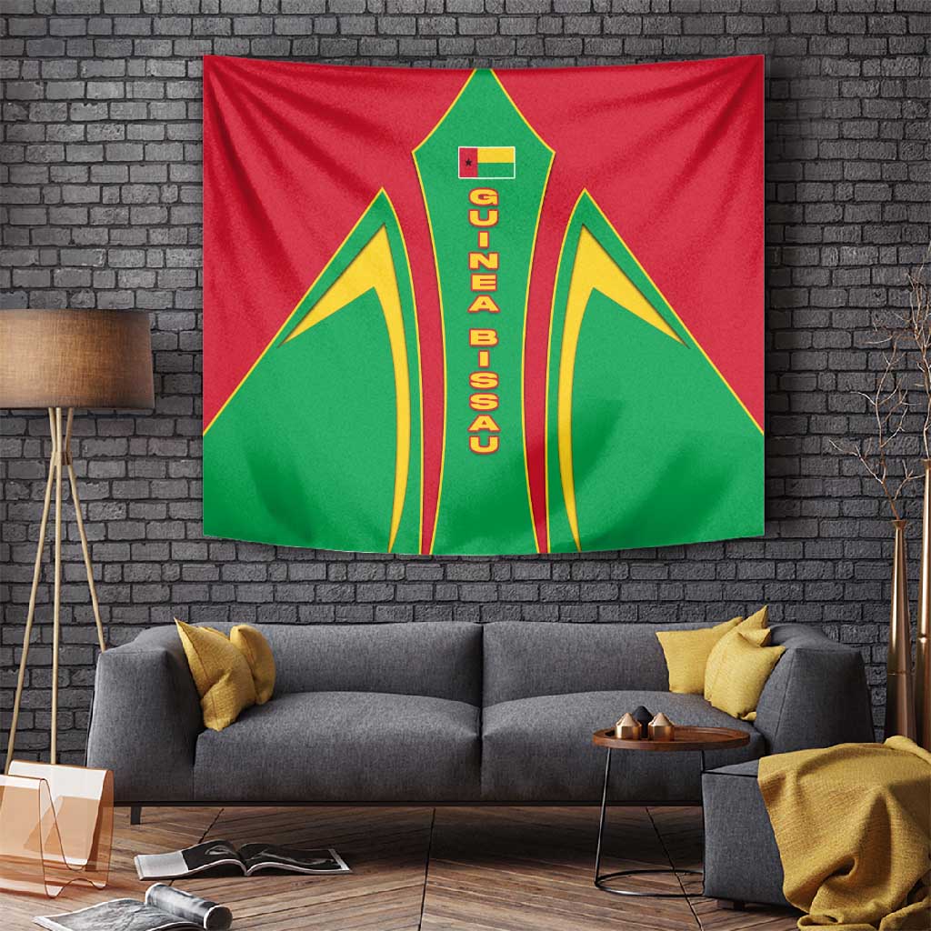 Guinea Bissau Tapestry Red Green Yellow Stripe Design and Black Star TS04