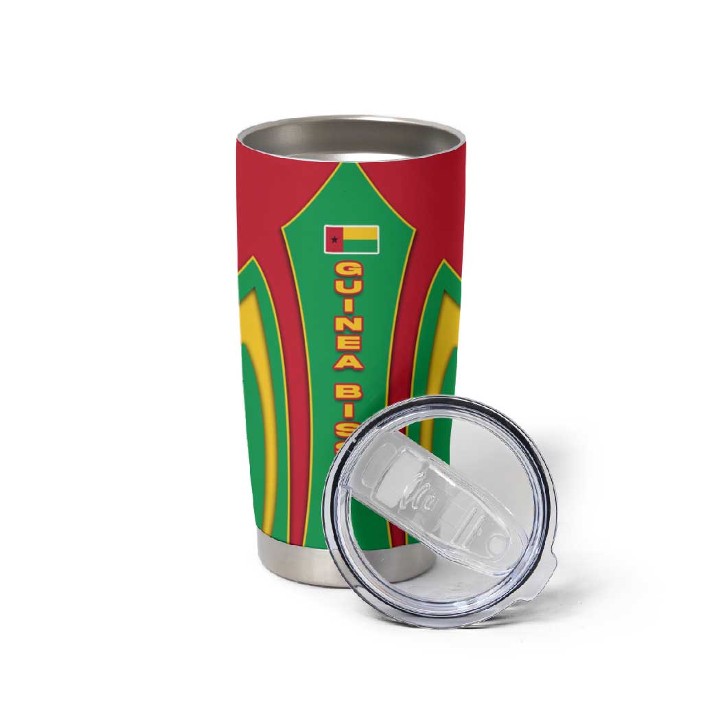 Guinea Bissau Tumbler Cup Red Green Yellow Stripe Design and Black Star TS04