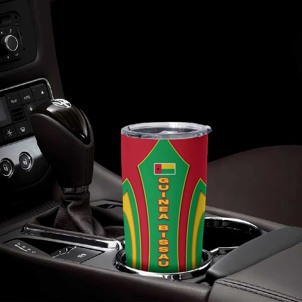 Guinea Bissau Tumbler Cup Red Green Yellow Stripe Design and Black Star TS04