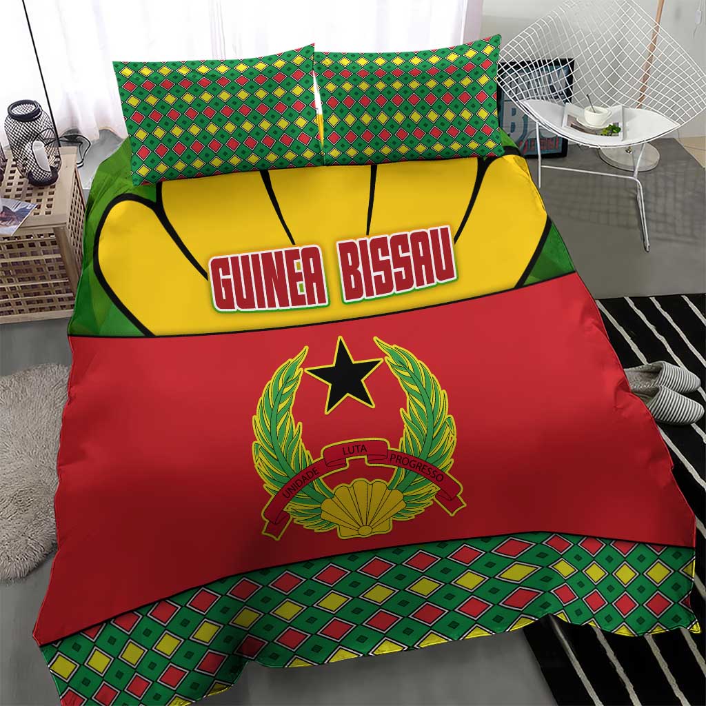 Guinea Bissau Bedding Set Red Yellow Green Geometric TS04