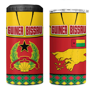 Guinea Bissau 4 in 1 Can Cooler Tumbler Red Yellow Green Geometric TS04