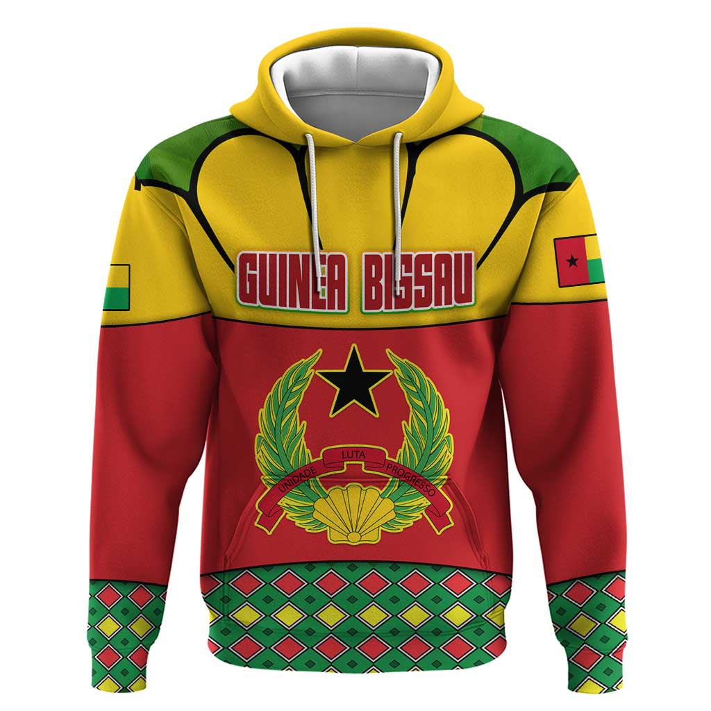 Guinea Bissau Hoodie with Red Yellow Green Geometric Design TS04