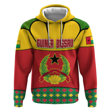 Guinea Bissau Hoodie with Red Yellow Green Geometric Design TS04