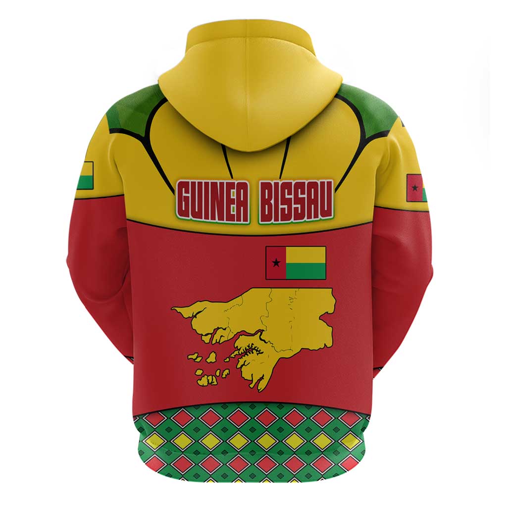 Guinea Bissau Hoodie with Red Yellow Green Geometric Design TS04