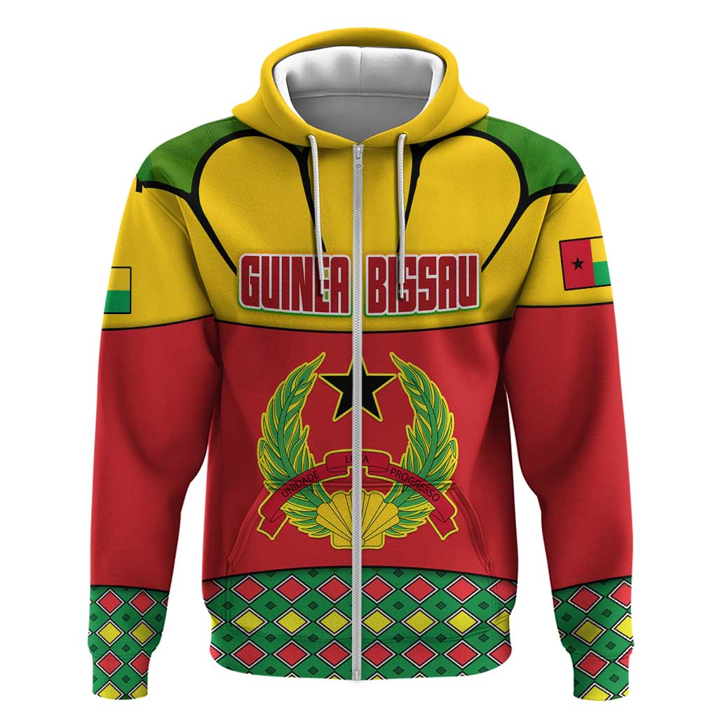 Guinea Bissau Hoodie with Red Yellow Green Geometric Design TS04