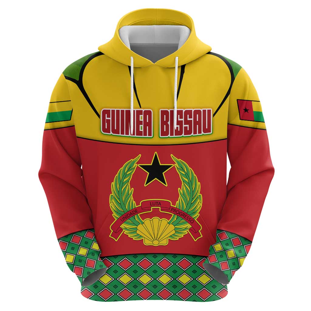 Guinea Bissau Hoodie with Red Yellow Green Geometric Design TS04