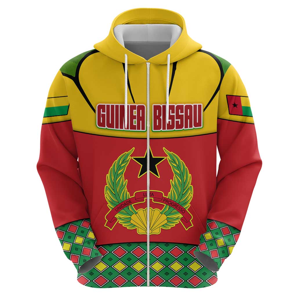 Guinea Bissau Hoodie with Red Yellow Green Geometric Design TS04