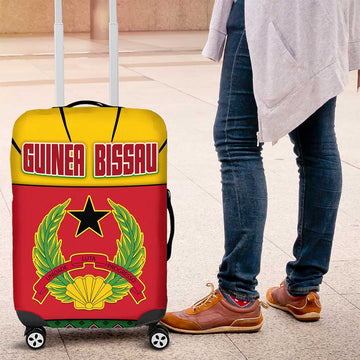 Guinea Bissau Luggage Cover with Red Yellow Green Geometric Design TS04