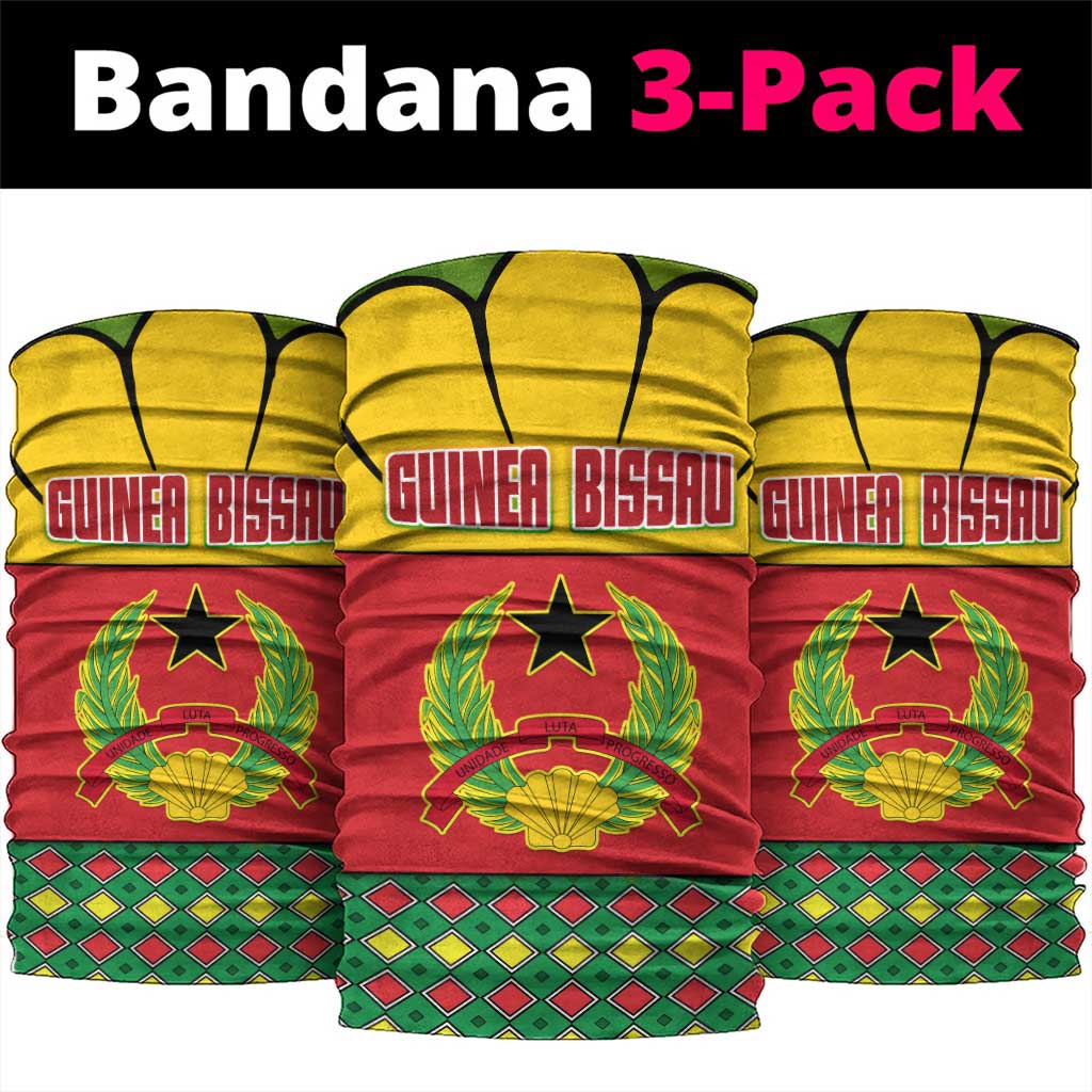 Guinea Bissau Neck Gaiter with Red Yellow Green Geometric Design TS04