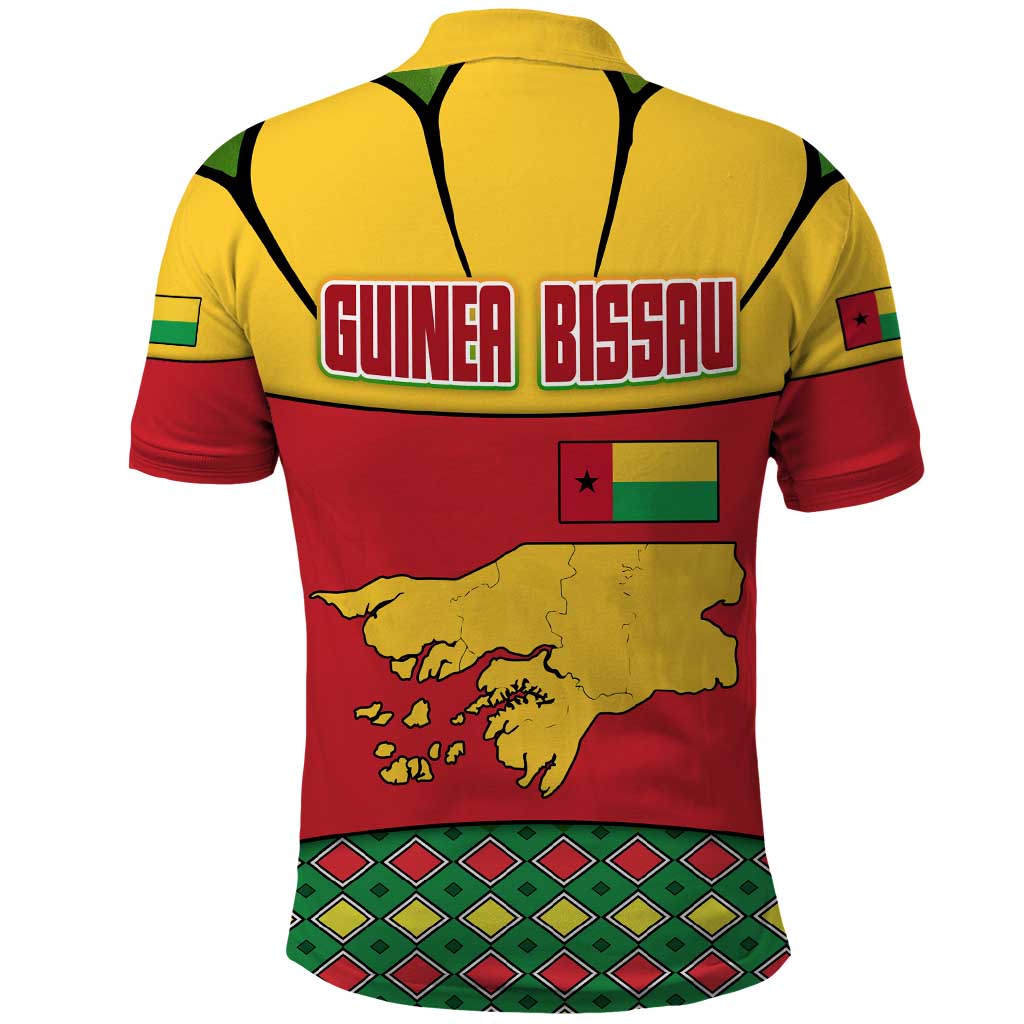 Guinea Bissau Polo Shirt with Red Yellow Green Geometric Design TS04