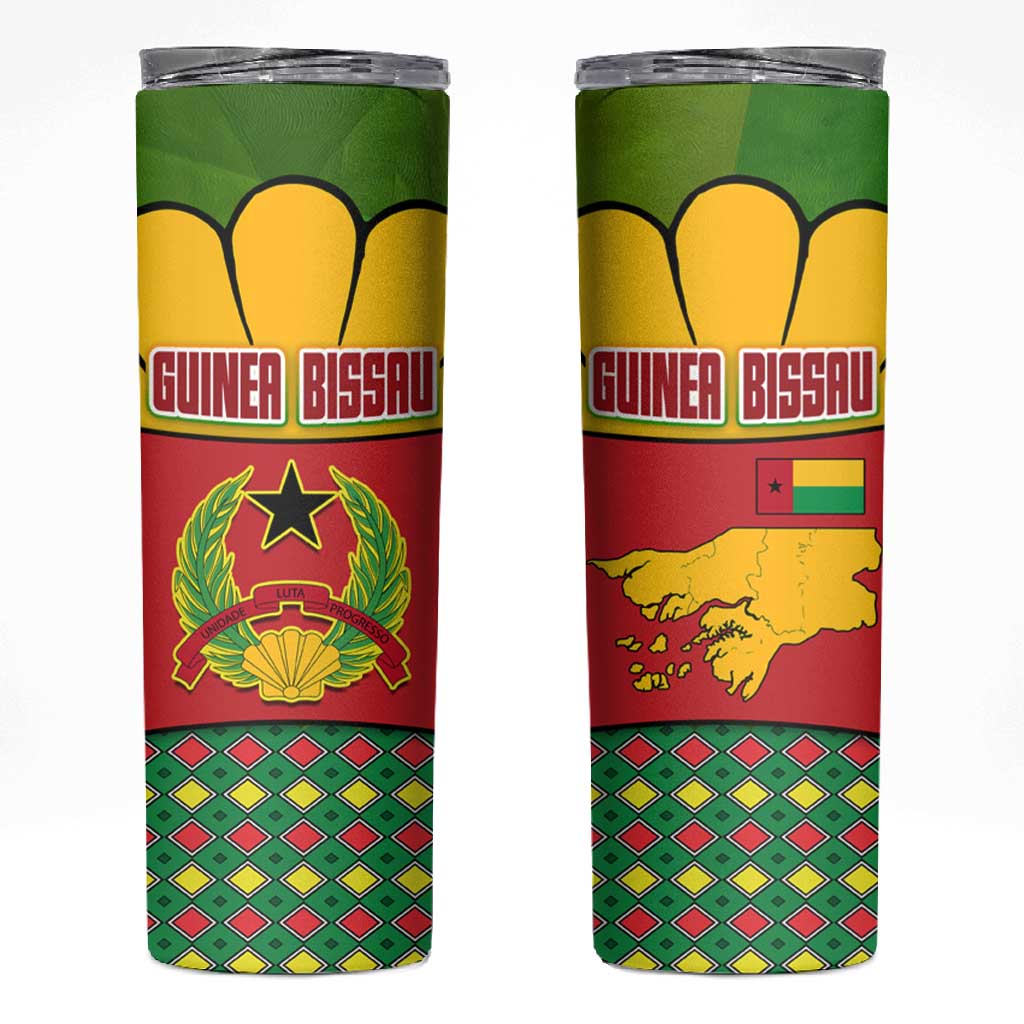 Guinea Bissau Skinny Tumbler Red Yellow Green Geometric TS04