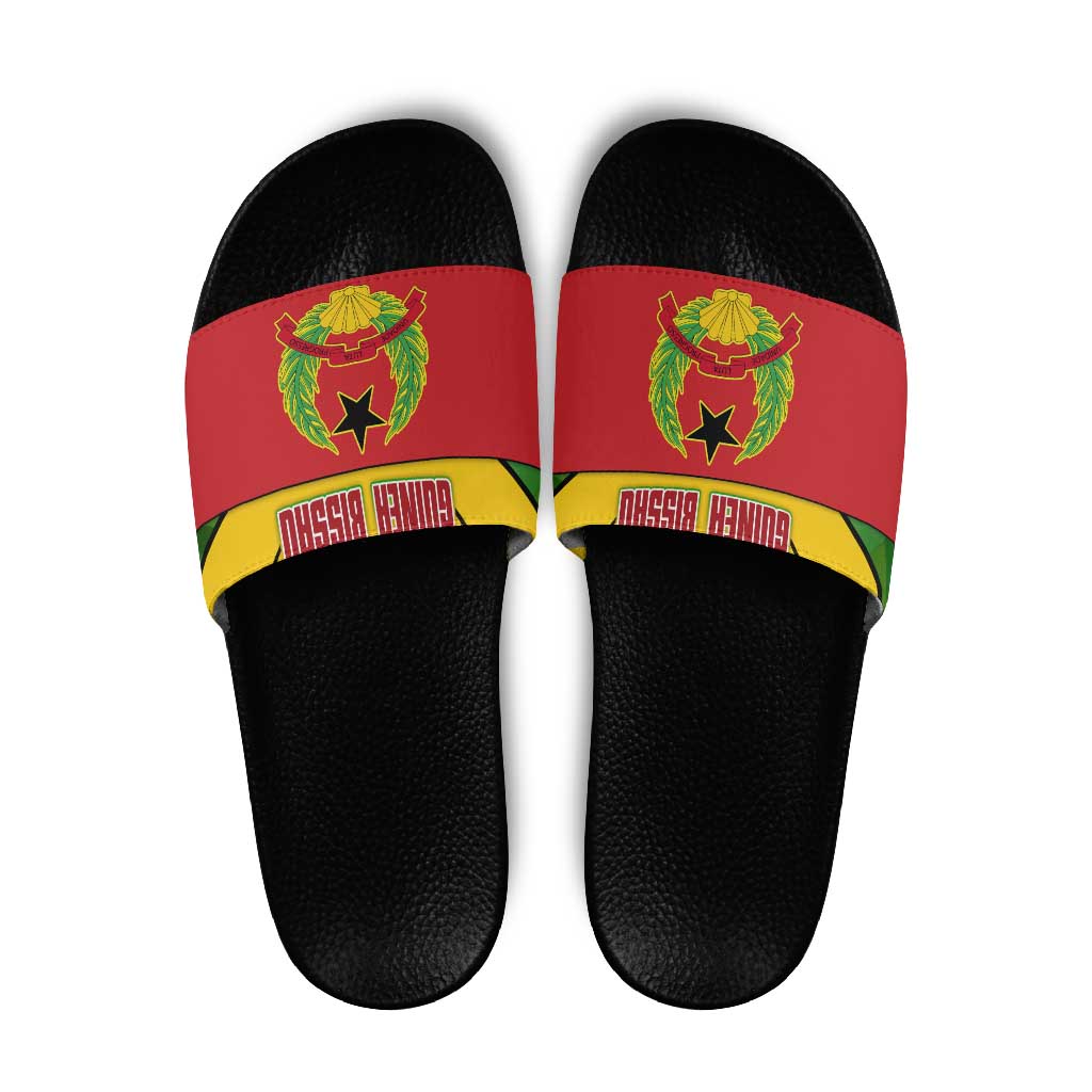 Guinea Bissau Slide Sandals with Red Yellow Green Geometric Design TS04
