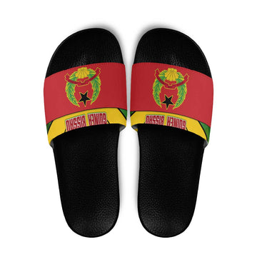 Guinea Bissau Slide Sandals with Red Yellow Green Geometric Design TS04