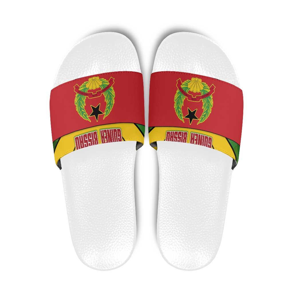 Guinea Bissau Slide Sandals with Red Yellow Green Geometric Design TS04