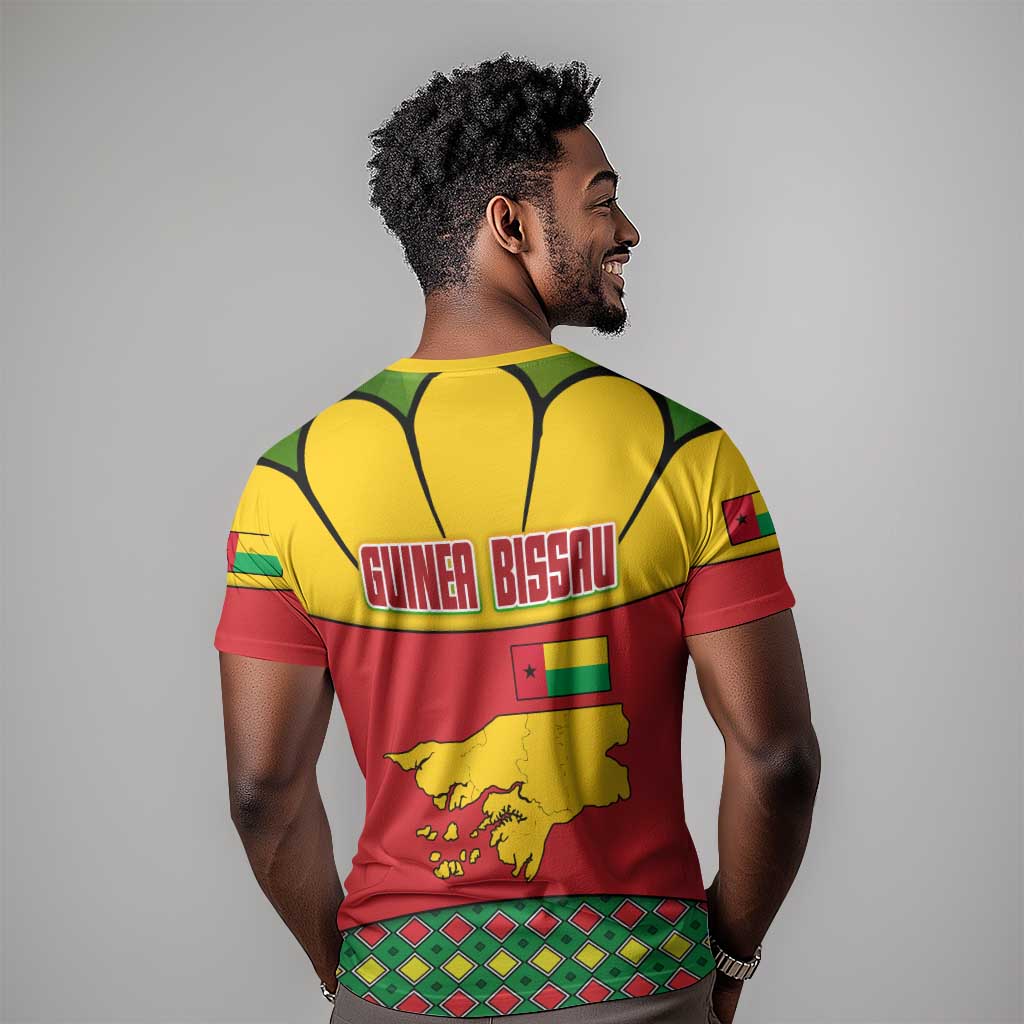 Guinea Bissau T shirt Red Yellow Green Geometric TS04