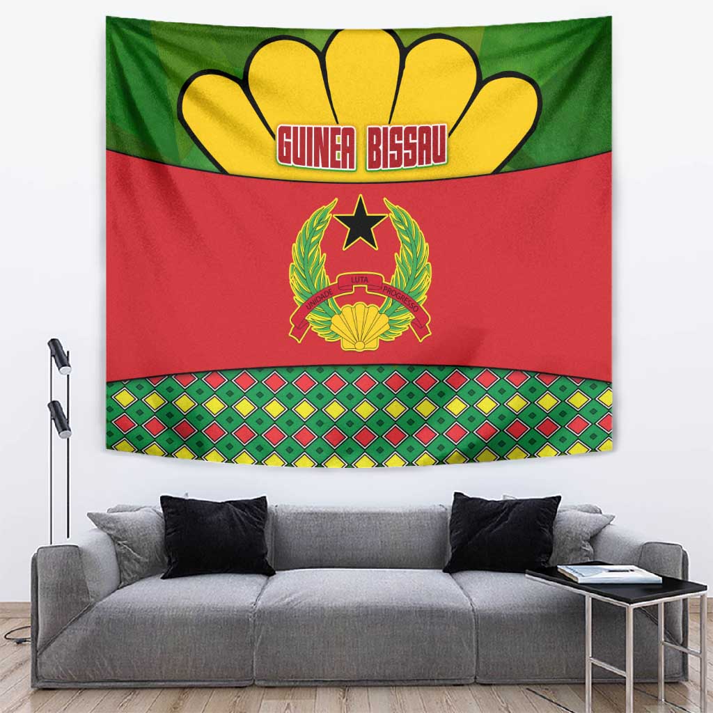 Guinea Bissau Tapestry Red Yellow Green Geometric TS04