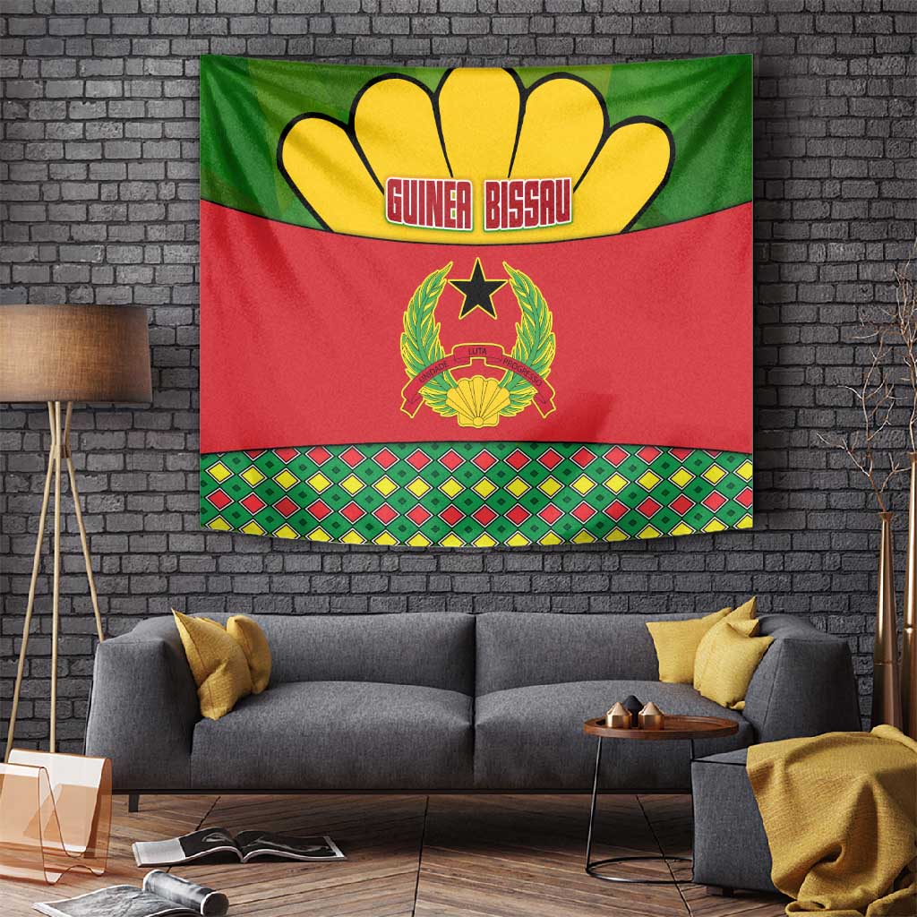 Guinea Bissau Tapestry Red Yellow Green Geometric TS04