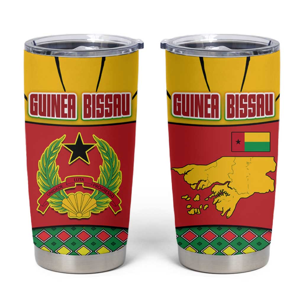 Guinea Bissau Tumbler Cup Red Yellow Green Geometric TS04
