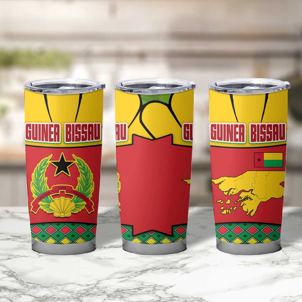 Guinea Bissau Tumbler Cup Red Yellow Green Geometric TS04