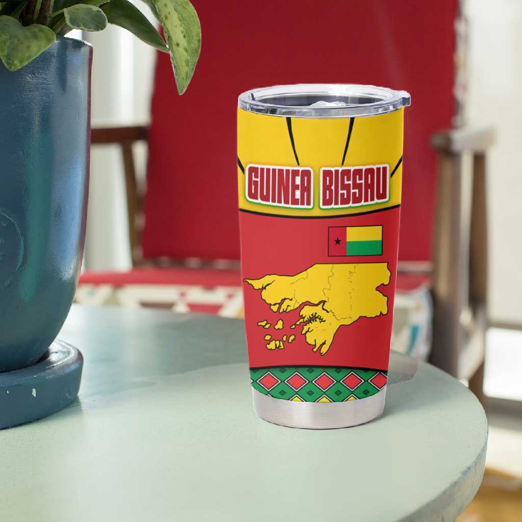 Guinea Bissau Tumbler Cup Red Yellow Green Geometric TS04