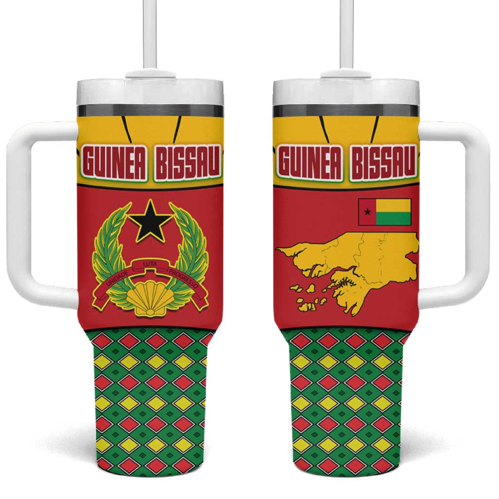 Guinea Bissau Tumbler With Handle Red Yellow Green Geometric TS04